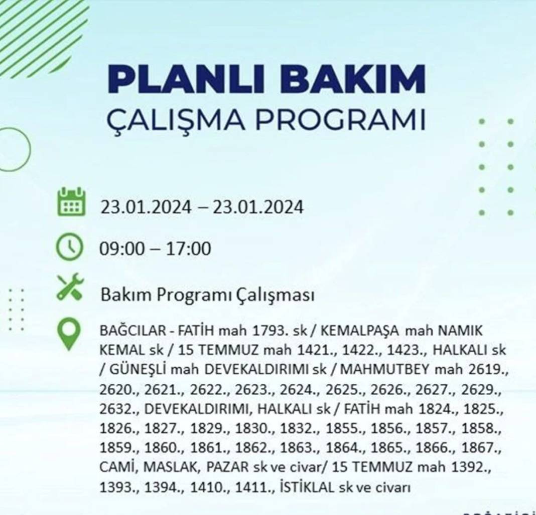 İstanbul karanlığa gömülecek! 22 ilçede saatlerce elektrik gelmeyecek! Hangi ilçelerde elektrik kesintisi var? 8